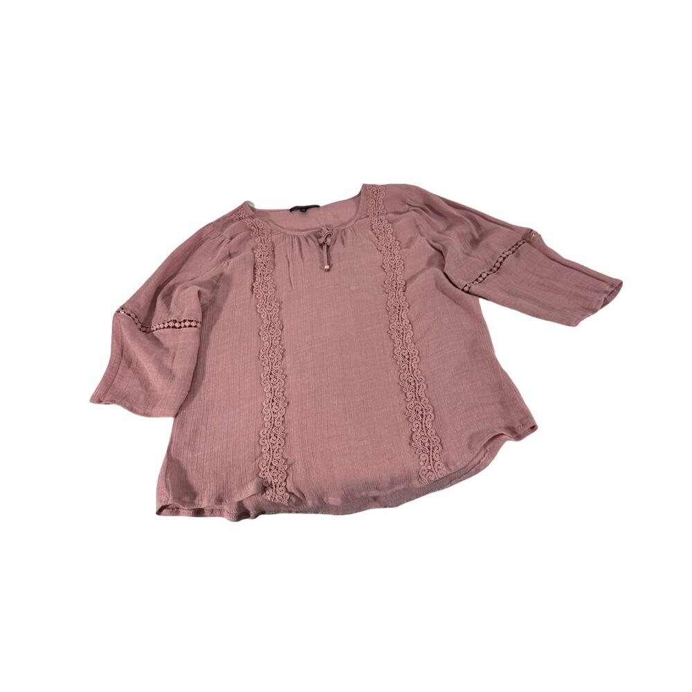 TITLE:
Adrienne Vittadini Womens XL Mauve Boho Lace Bell Sleeve